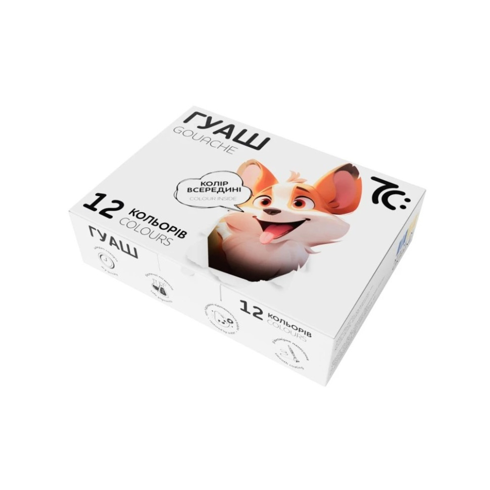 Дитячі гуашеві фарби 7C21203, 12 кольорів по 10 мл Дитячі гуашеві фарби 7C21203, 12 кольорів по 10 мл