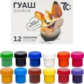 Дитячі гуашеві фарби 7C21203, 12 кольорів по 10 мл. Зображення №2 Дитячі гуашеві фарби 7C21203, 12 кольорів по 10 мл. Зображення №2