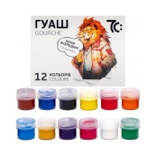 Дитячі гуашеві фарби 7C21204, 12 кольорів по 16 мл. Зображення №2 Дитячі гуашеві фарби 7C21204, 12 кольорів по 16 мл. Зображення №2
