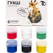 Дитячі гуашеві фарби 7C20602, 6 кольорів по 16 мл. Зображення №3