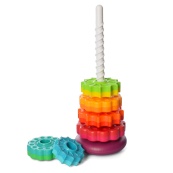 Детская развивающая игрушка "Пирамидка" 17403 кольца на спирали 6 штук. Изображение №3