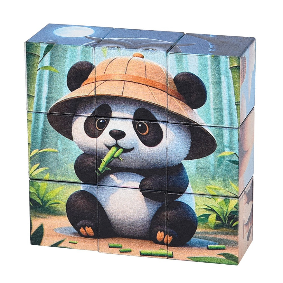 Детский магнитный кубик-пазл "Дикие животные" CL325-2, 3 х 3 Детский магнитный кубик-пазл "Дикие животные" CL325-2, 3 х 3