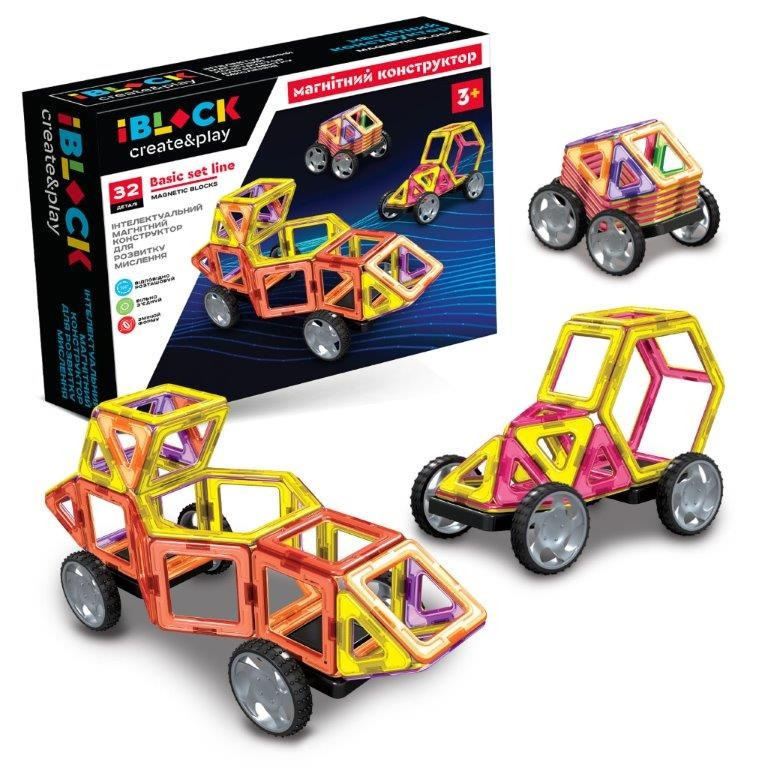 Детский магнитный конструктор PL-923-528, 32 детали Детский магнитный конструктор PL-923-528, 32 детали