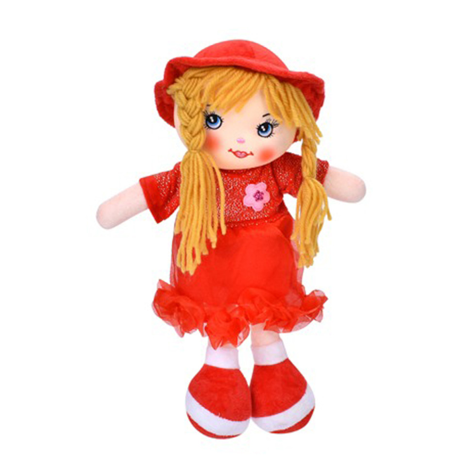 Детская игровая кукла YG0009(Red) 33 см, мягконабивная, петелька Детская игровая кукла YG0009(Red) 33 см, мягконабивная, петелька