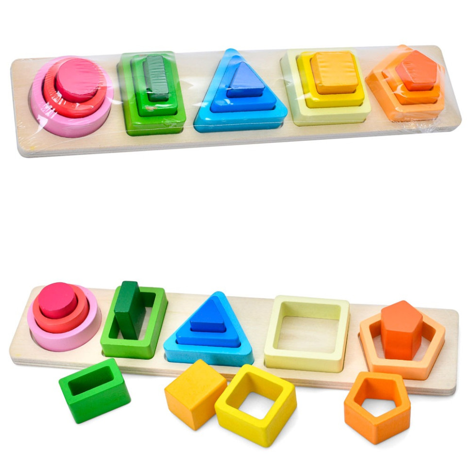 Деревянная игрушка Геометрика MD 0878, 15 деталей Деревянная игрушка Геометрика MD 0878, 15 деталей