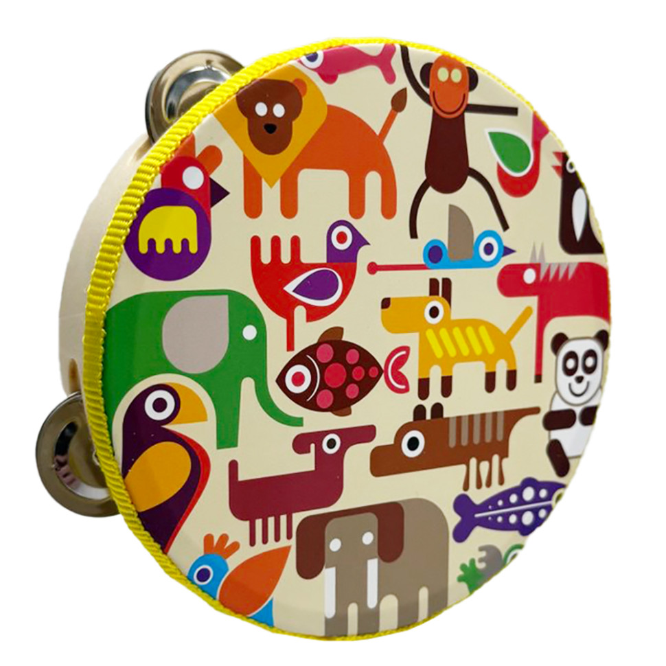 Деревянная игрушка Бубен "Животные Африки" MD 0367-51 диаметр 15 см Деревянная игрушка Бубен "Животные Африки" MD 0367-51 диаметр 15 см