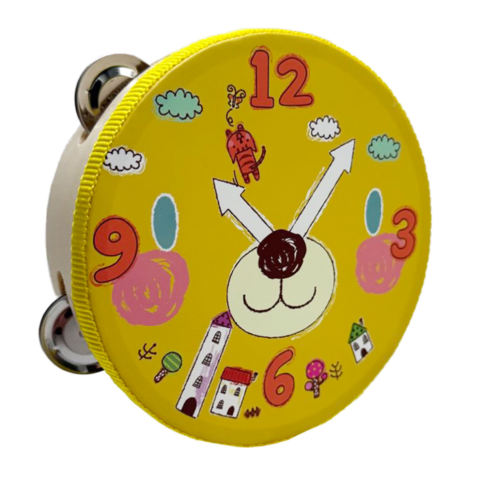 Дерев'яна іграшка Бубен "Годинник" MD 0367-53 діаметр 15 см Дерев'яна іграшка Бубен "Годинник" MD 0367-53 діаметр 15 см