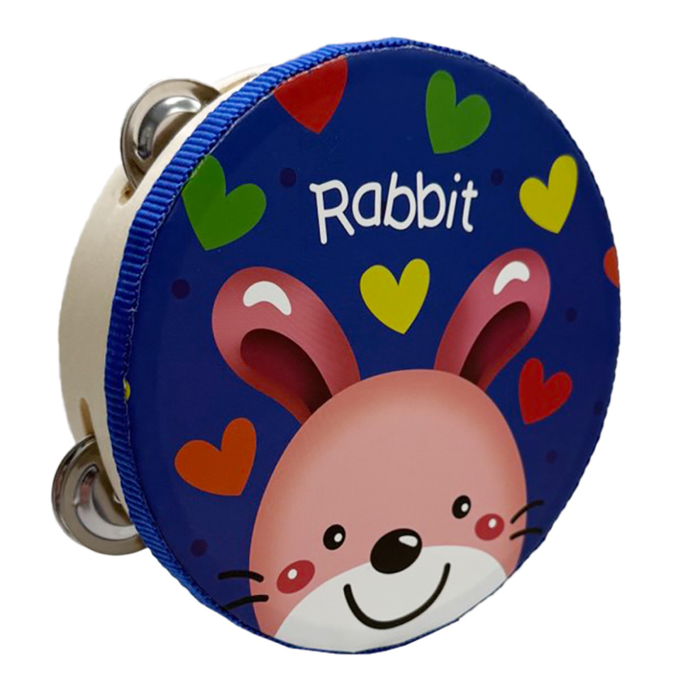 Дерев'яна іграшка Бубен "Зайчик" MD 0367-54 діаметр 15 см Дерев'яна іграшка Бубен "Зайчик" MD 0367-54 діаметр 15 см