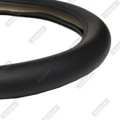 Чохол на кермо шкіра "L" (39-40см) чорний Elegant 105813/Аналог001/гладкий/біла осн/1 шов(8.5см). Зображення №3