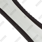 Чохол на кермо шкіра "M" (37-38см) чорний Elegant 105794/Аналог004/перфорація/біла осн/1 шов(8,5см). Зображення №3