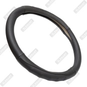 Чохол на кермо шкіра "М" (37-38см) чорний Elegant 105807 перфорація+чорна вставка /біла основа/4 шва. Изображение №2