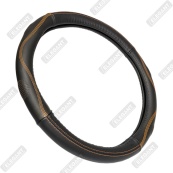 Чохол на кермо шкіра "S" (36см) чорний Elegant 105801 прошитий помаранчевою ниткою/4 шва (8,5см). Изображение №2