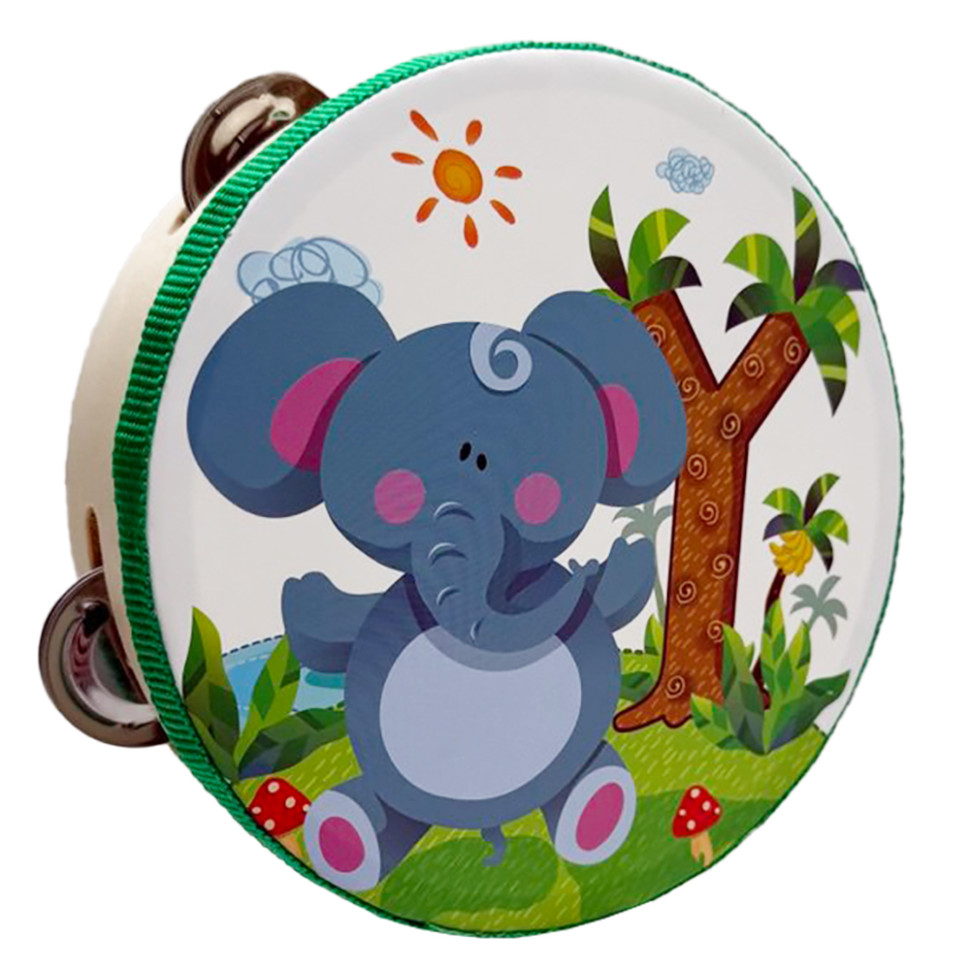 Дерев'яна іграшка Бубен "Слоник" MD 0367-50 діаметр 15 см Дерев'яна іграшка Бубен "Слоник" MD 0367-50 діаметр 15 см