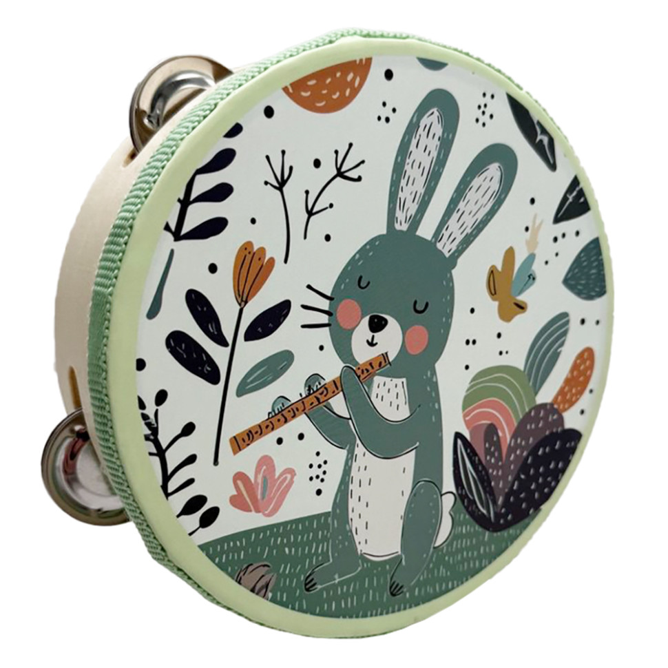 Деревянная игрушка Бубен "Зайчик" MD 0367-47 диаметр 15 см Деревянная игрушка Бубен "Зайчик" MD 0367-47 диаметр 15 см