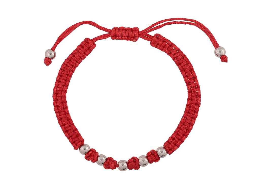 Браслет Stainless Steel Родій Червоний плетений шнур з намистинами 14-25см*5-6мм 301824 ТМ XUPING Браслет Stainless Steel Родій Червоний плетений шнур з намистинами 14-25см*5-6мм 301824 ТМ XUPING