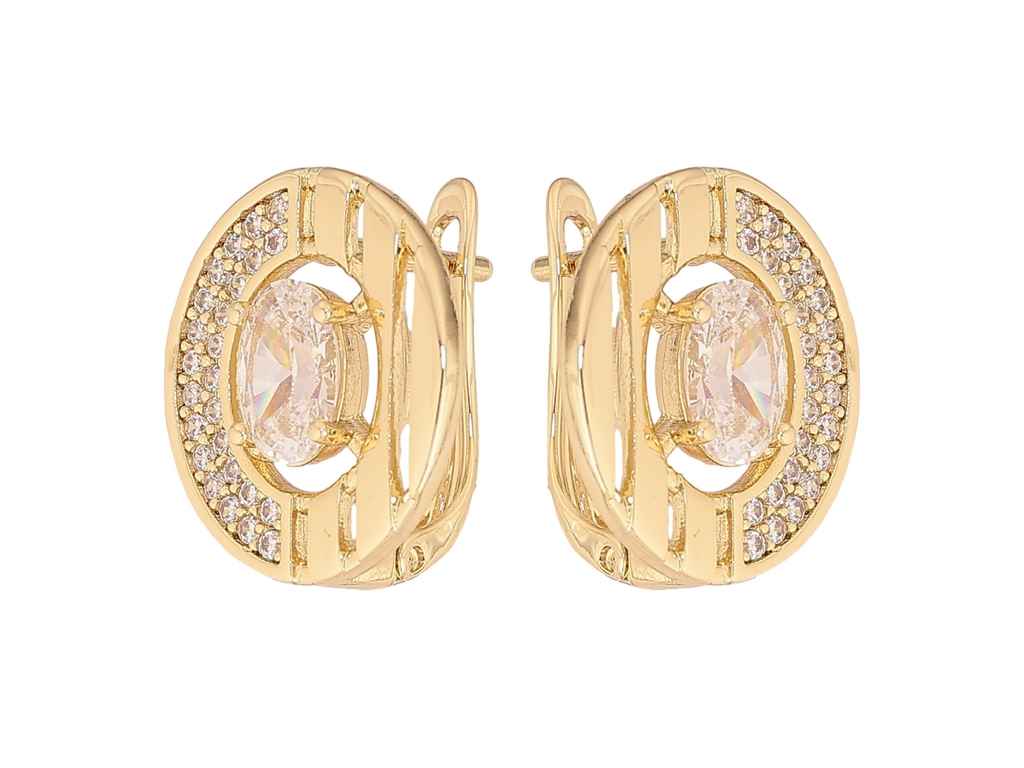 Сережки англійська застібка Позолота 14K Візерунок з кристалами 301618 ТМ XUPING Сережки англійська застібка Позолота 14K Візерунок з кристалами 301618 ТМ XUPING