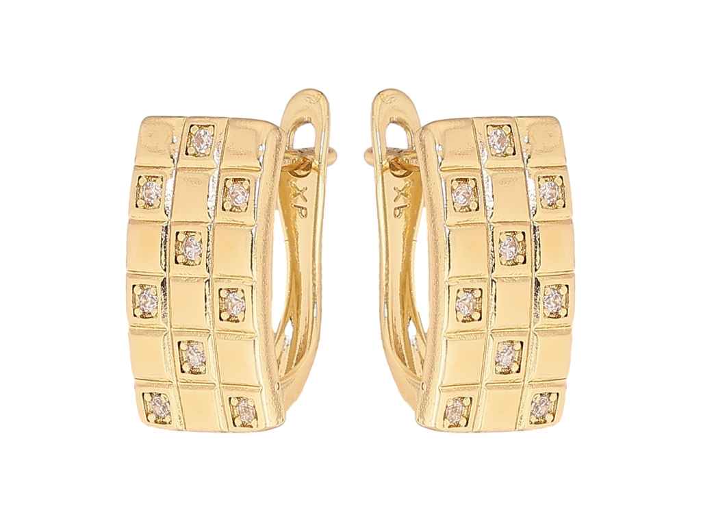 Сережки англійська застібка Позолота 14K Візерунок з кристалами 301621 ТМ XUPING Сережки англійська застібка Позолота 14K Візерунок з кристалами 301621 ТМ XUPING