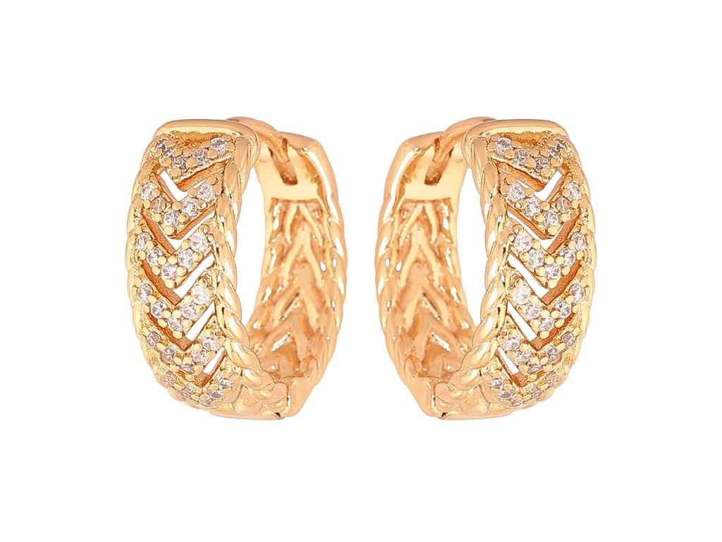 Сережки кільця Позолота 18К Візерунок з кристалами 302183 ТМ XUPING Сережки кільця Позолота 18К Візерунок з кристалами 302183 ТМ XUPING