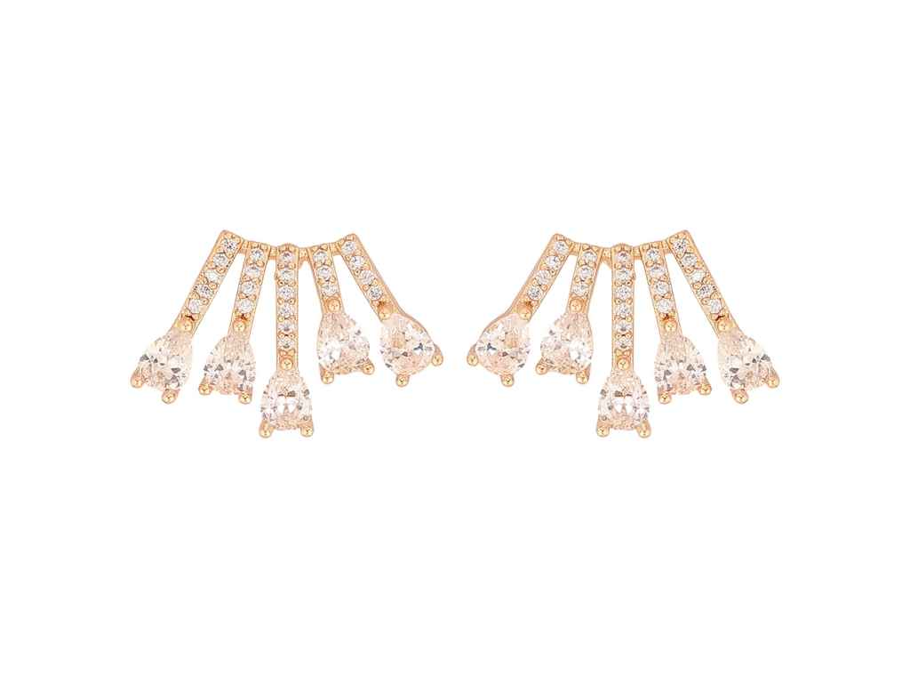 Сережки пусети Позолота 18К Візерунок з кристалами 302391 ТМ XUPING Сережки пусети Позолота 18К Візерунок з кристалами 302391 ТМ XUPING