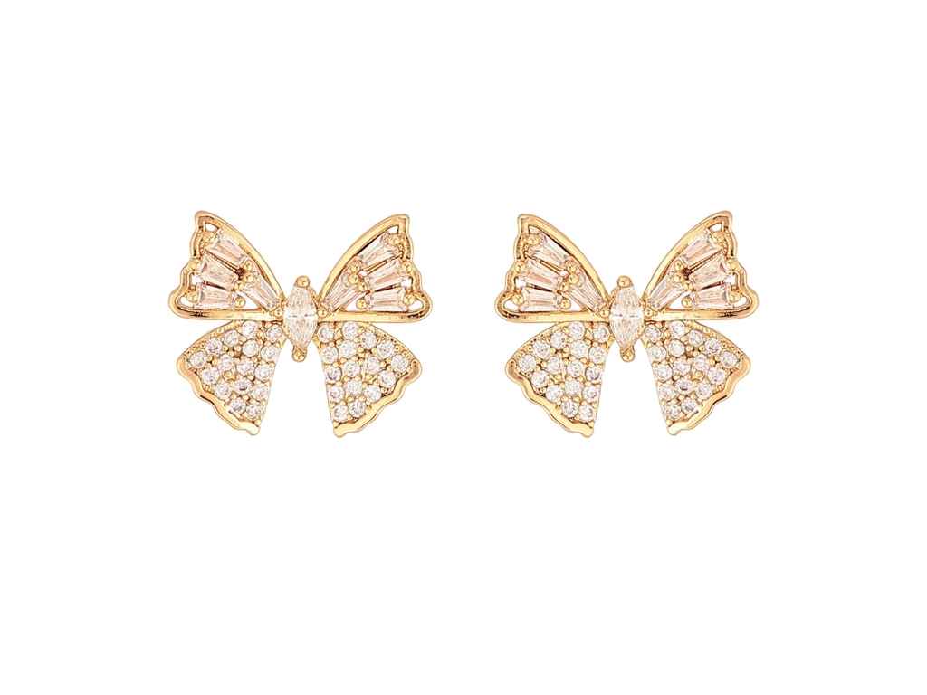 Сережки пусети Позолота 18К Банти з кристалами 302423 ТМ XUPING Сережки пусети Позолота 18К Банти з кристалами 302423 ТМ XUPING