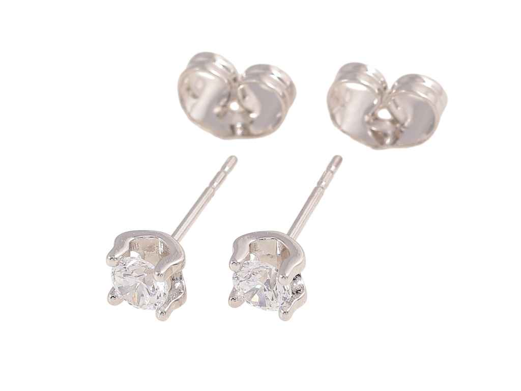 Сережки пусети Родій Кристали в 4-х крапановій оправі ø 4мм 302758 ТМ XUPING Сережки пусети Родій Кристали в 4-х крапановій оправі ø 4мм 302758 ТМ XUPING