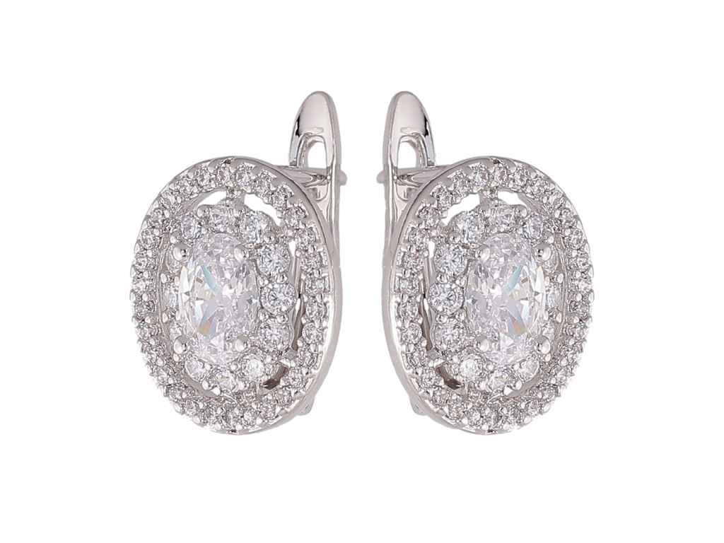 Сережки англійська застібка Родій Інкрустація кристалами 302940 ТМ XUPING Сережки англійська застібка Родій Інкрустація кристалами 302940 ТМ XUPING