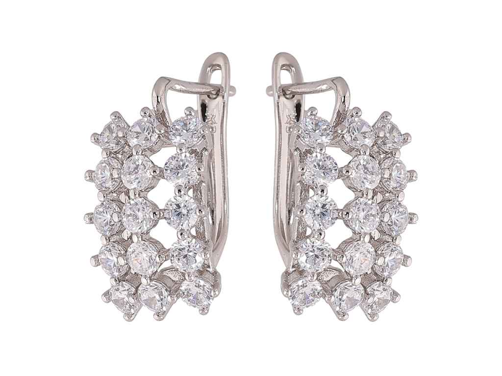 Сережки англійська застібка Родій Інкрустація кристалами 302996 ТМ XUPING Сережки англійська застібка Родій Інкрустація кристалами 302996 ТМ XUPING