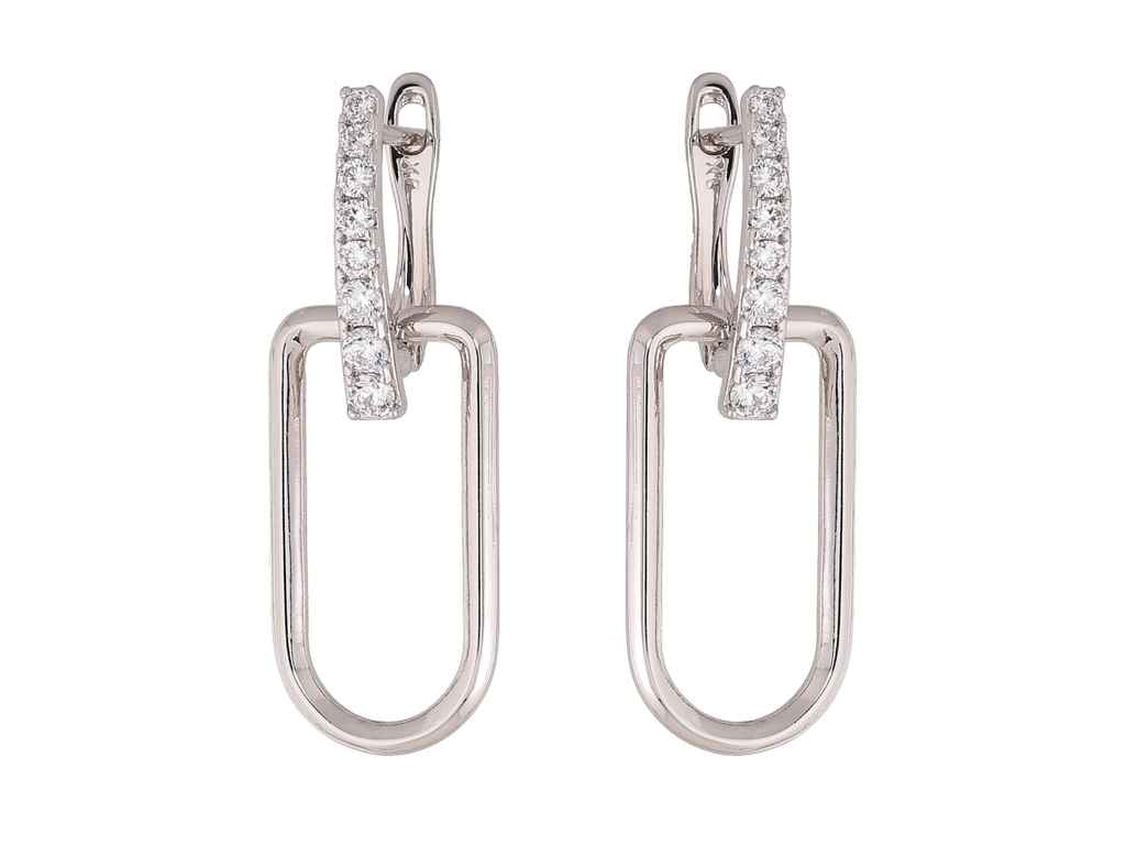 Сережки англійська застібка Родій Візерунок з кристалами 303088 ТМ XUPING Сережки англійська застібка Родій Візерунок з кристалами 303088 ТМ XUPING