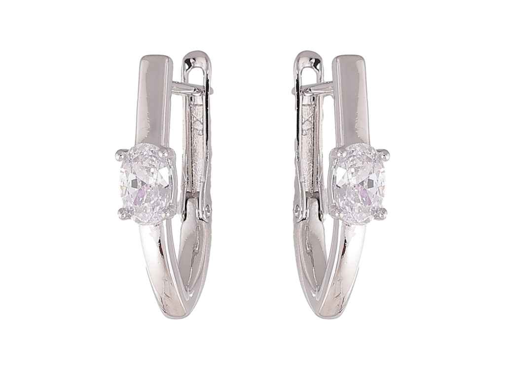 Сережки англійська застібка Родій Скоби з кристалами 303092 ТМ XUPING Сережки англійська застібка Родій Скоби з кристалами 303092 ТМ XUPING