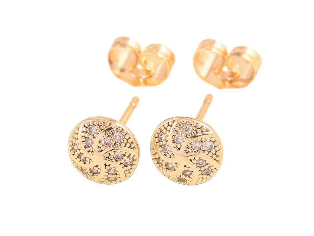 Сережки пусети ML 18K Візерунок з кристалами 303619 ТМ XUPING Сережки пусети ML 18K Візерунок з кристалами 303619 ТМ XUPING