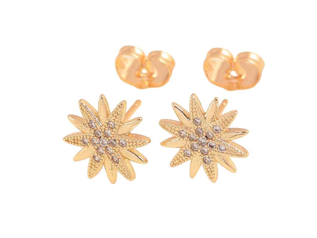 Сережки пусети ML 18K Зірки з кристалами 303632 ТМ XUPING Сережки пусети ML 18K Зірки з кристалами 303632 ТМ XUPING