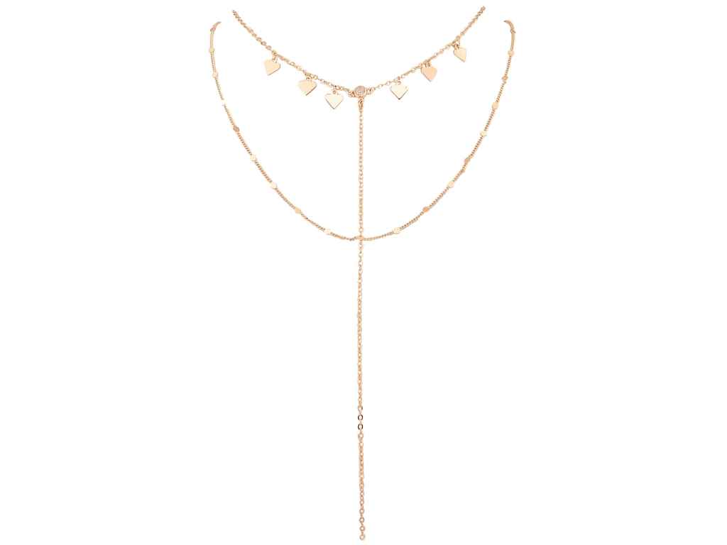 Кольє ML 18К Подвійний ланцюжок з підвісками 38-43см*1-2мм 303470 ТМ XUPING Кольє ML 18К Подвійний ланцюжок з підвісками 38-43см*1-2мм 303470 ТМ XUPING