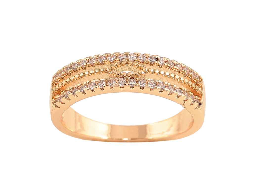 Каблучка ML 18К Візерунок з кристалами 11256 р.18 ТМ XUPING Каблучка ML 18К Візерунок з кристалами 11256 р.18 ТМ XUPING