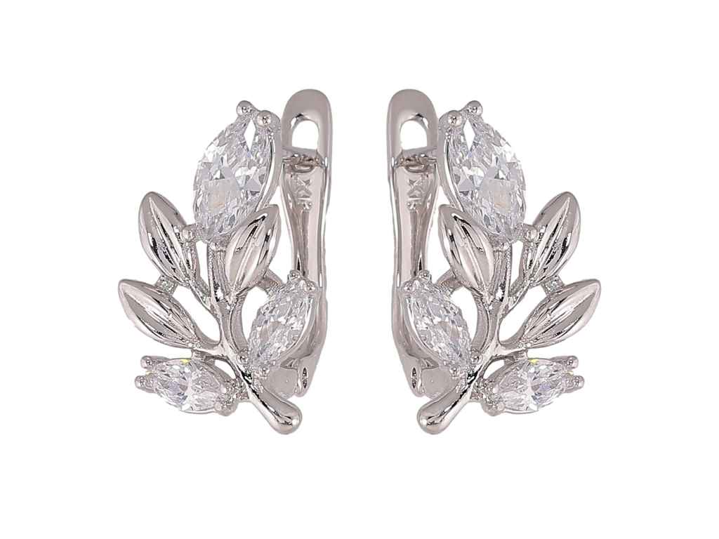 Сережки англійська застібка Родій Гілочки з кристалами 303017 ТМ XUPING Сережки англійська застібка Родій Гілочки з кристалами 303017 ТМ XUPING