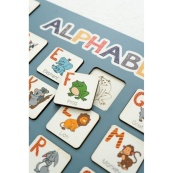Дерев'яна абетка-вкладиш англійська "ALPHABET" 3240-03-002 синя 29х39 см. Зображення №2 Дерев'яна абетка-вкладиш англійська "ALPHABET" 3240-03-002 синя 29х39 см. Зображення №2