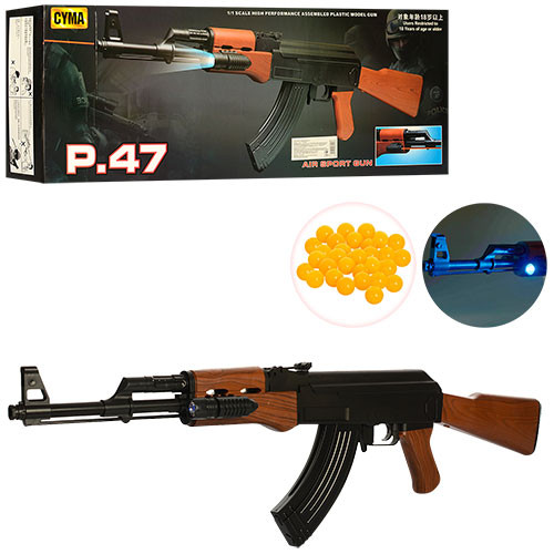 Детский игрушечный автомат с фонариком Р.47 и лазером Детский игрушечный автомат с фонариком Р.47 и лазером