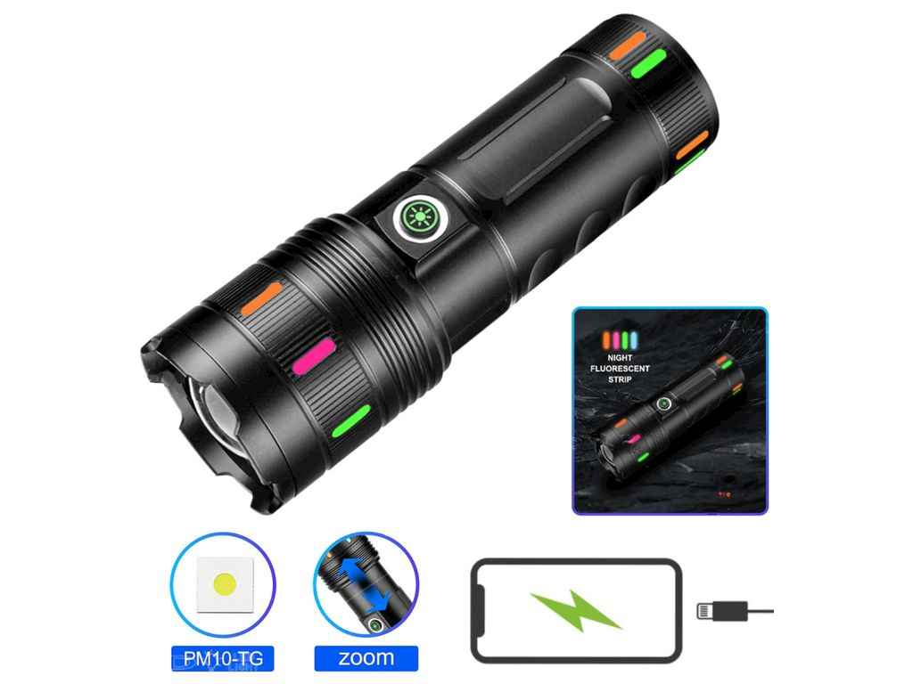 Лiхтар свiтлодiодний 6000K NIGHT VISION FLUORESCENCE 701-PM10-TG, ЗУ Type-C, індикація заряду, zoom АКБ вбудований ТМ КИТАЙ Лiхтар свiтлодiодний 6000K NIGHT VISION FLUORESCENCE 701-PM10-TG, ЗУ Type-C, індикація заряду, zoom АКБ вбудований ТМ КИТАЙ
