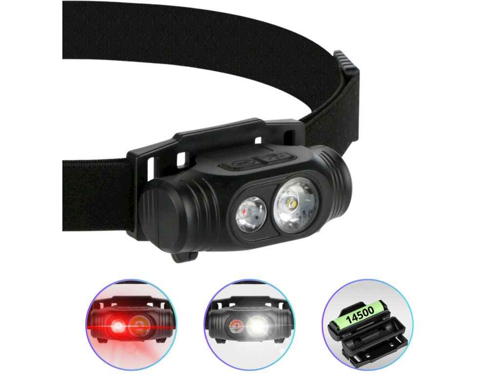 Ліхтар налобний 5000K АКБ 1*1450 6670-COB(White)SMD(Red), ЗУ Type-C, Box ТМ КИТАЙ Ліхтар налобний 5000K АКБ 1*1450 6670-COB(White)SMD(Red), ЗУ Type-C, Box ТМ КИТАЙ