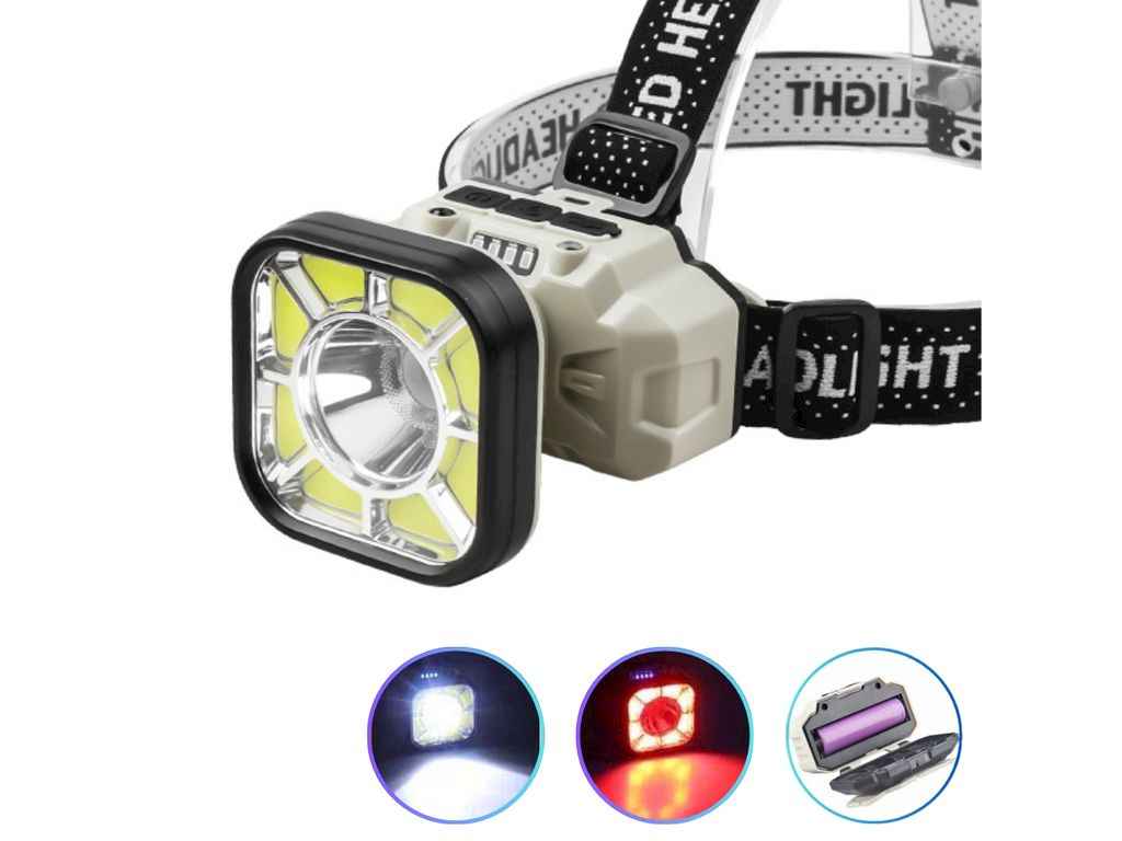 Ліхтар налобний 5000K АКБ 1*18650 826X-XPE8COB(WhiteRed), ЗУ Type-C, Box ТМ КИТАЙ Ліхтар налобний 5000K АКБ 1*18650 826X-XPE8COB(WhiteRed), ЗУ Type-C, Box ТМ КИТАЙ