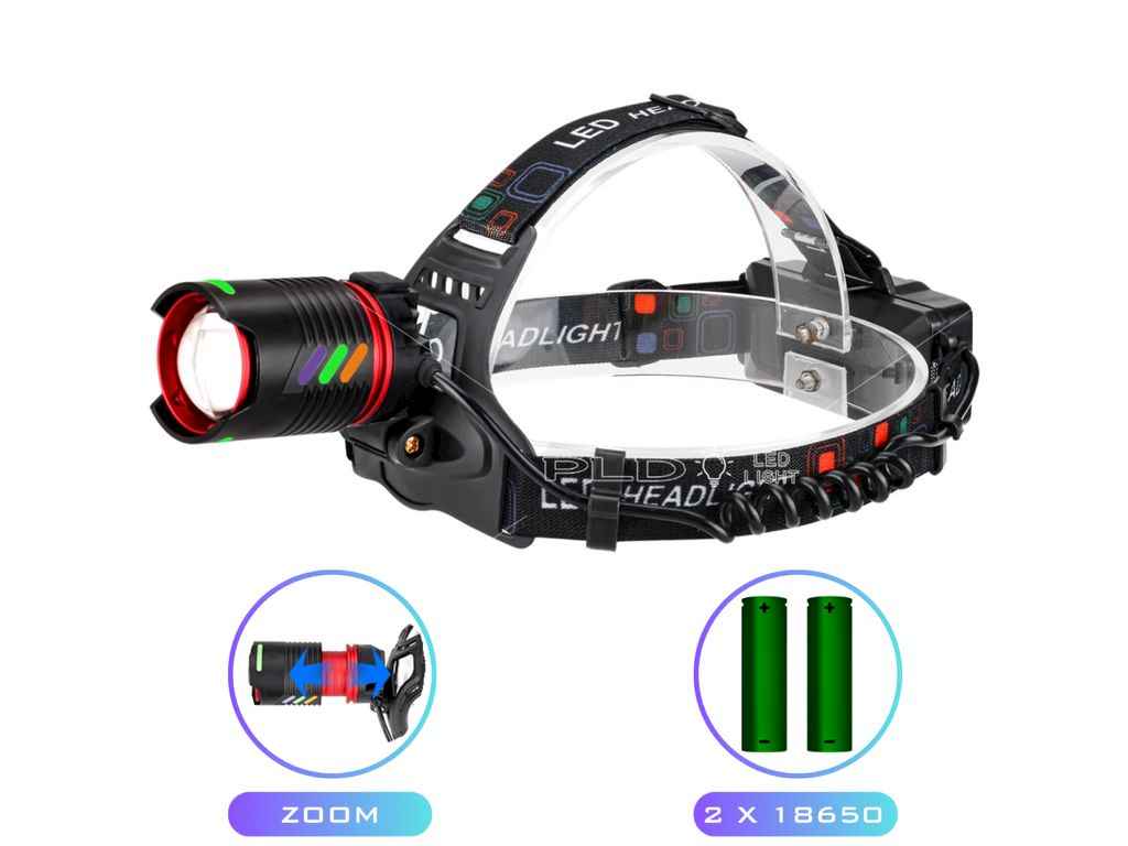 Ліхтар налобний 5000K АКБ 2*18650 NIGHT VISION FLUORESCENCE CT012-2R-TG, ЗУ Type-C, zoom, Box ТМ КИТАЙ Ліхтар налобний 5000K АКБ 2*18650 NIGHT VISION FLUORESCENCE CT012-2R-TG, ЗУ Type-C, zoom, Box ТМ КИТАЙ