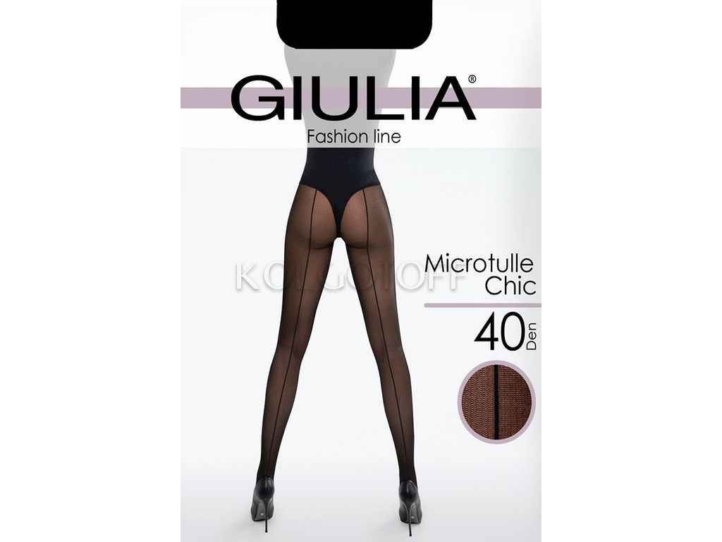 Колготки чорний жіночі фантазійні поліамідні MICROTULLE CHIC nero 40 DEN р.3 ТМ GIULIA Колготки чорний жіночі фантазійні поліамідні MICROTULLE CHIC nero 40 DEN р.3 ТМ GIULIA