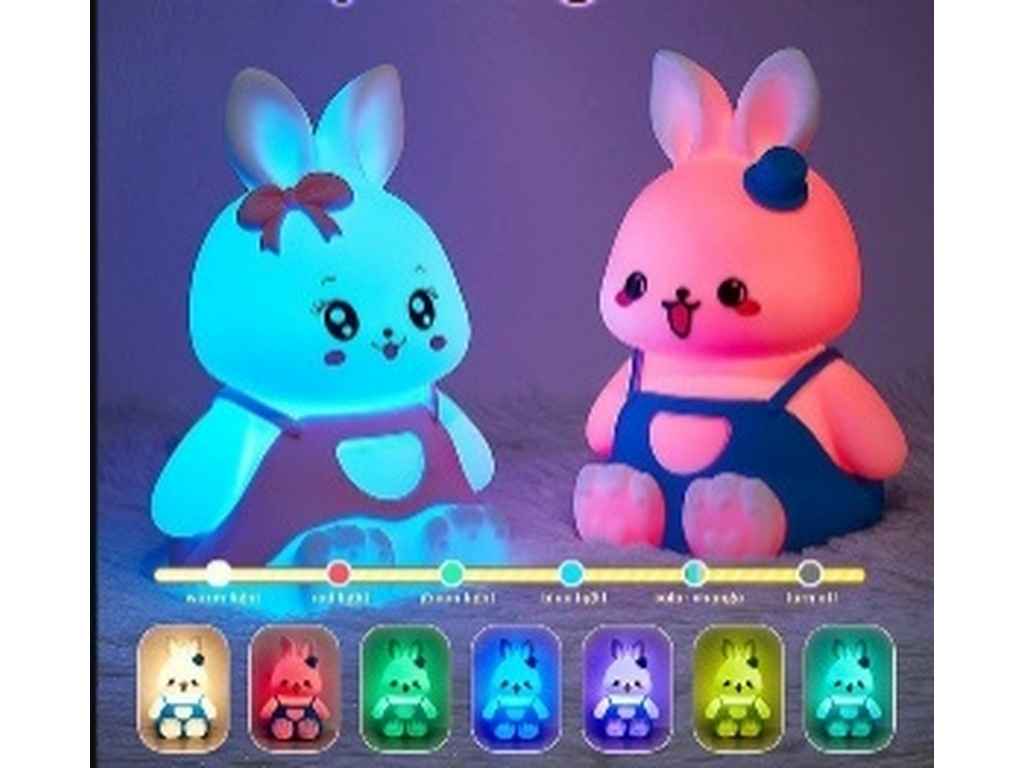 Нічник Силіконовий світильник Зайка ZB-737 ТМ КИТАЙ Нічник Силіконовий світильник Зайка ZB-737 ТМ КИТАЙ