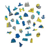 Дерев'яний пазл "Україна Жовто-Блакитна" Wood Story WSUA0152 XXL 49х34 см, 260 деталей. Зображення №3