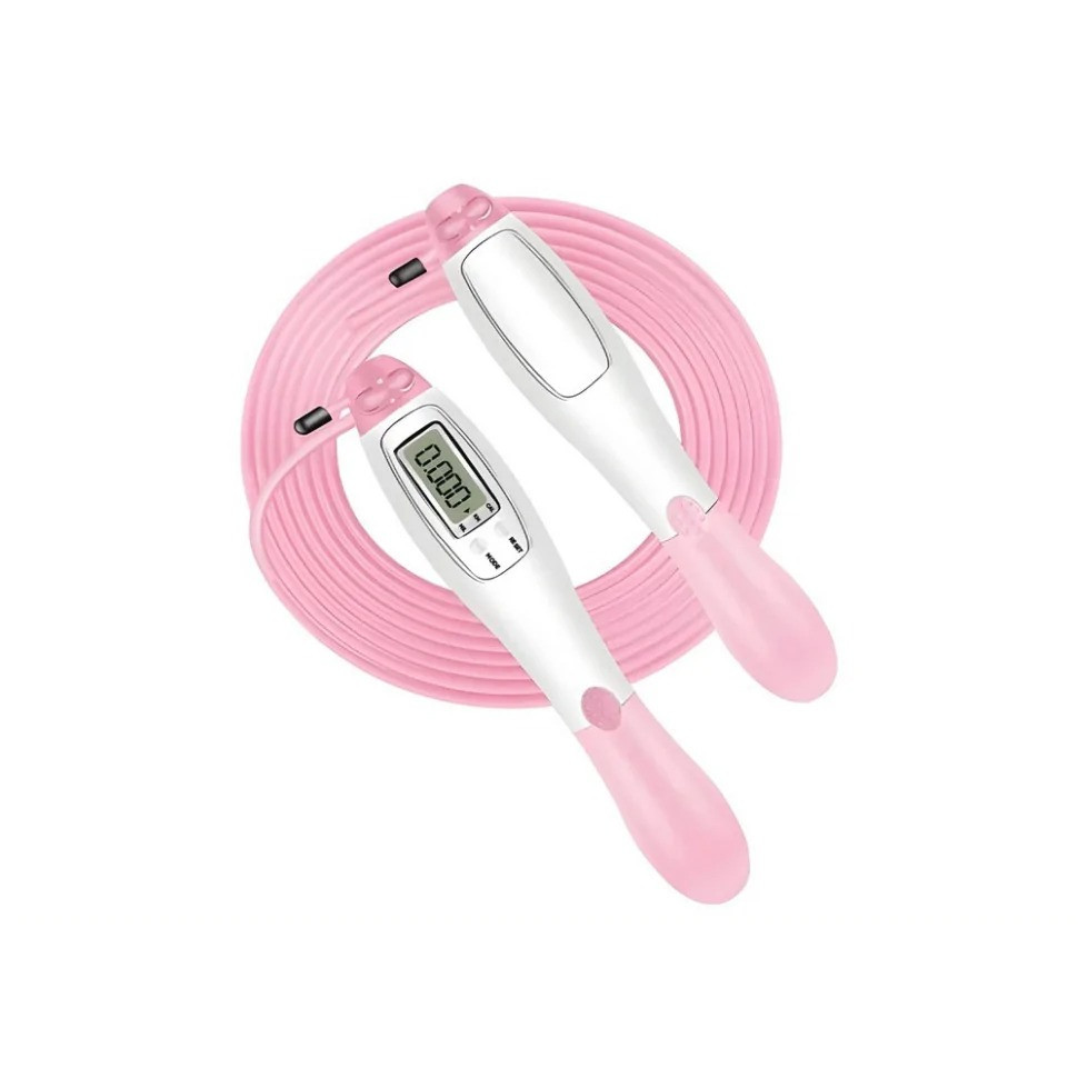 Скоростная скакалка со счетчиком EasyFit EF-1916-WP белый-розовый Скоростная скакалка со счетчиком EasyFit EF-1916-WP белый-розовый