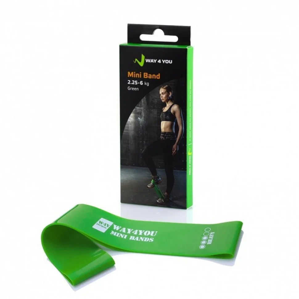 Еспандер для ніг Mini Bands Way4you w40013 зелений, 2,25-6 кг Еспандер для ніг Mini Bands Way4you w40013 зелений, 2,25-6 кг