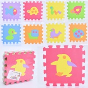 Детский коврик Мозаика "Животные" MR 1278, 9 деталей, EVA, 30х30 см. Изображение №2