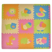 Детский коврик Мозаика "Животные" MR 1288, 9 деталей, EVA, 31х31 см. Изображение №3