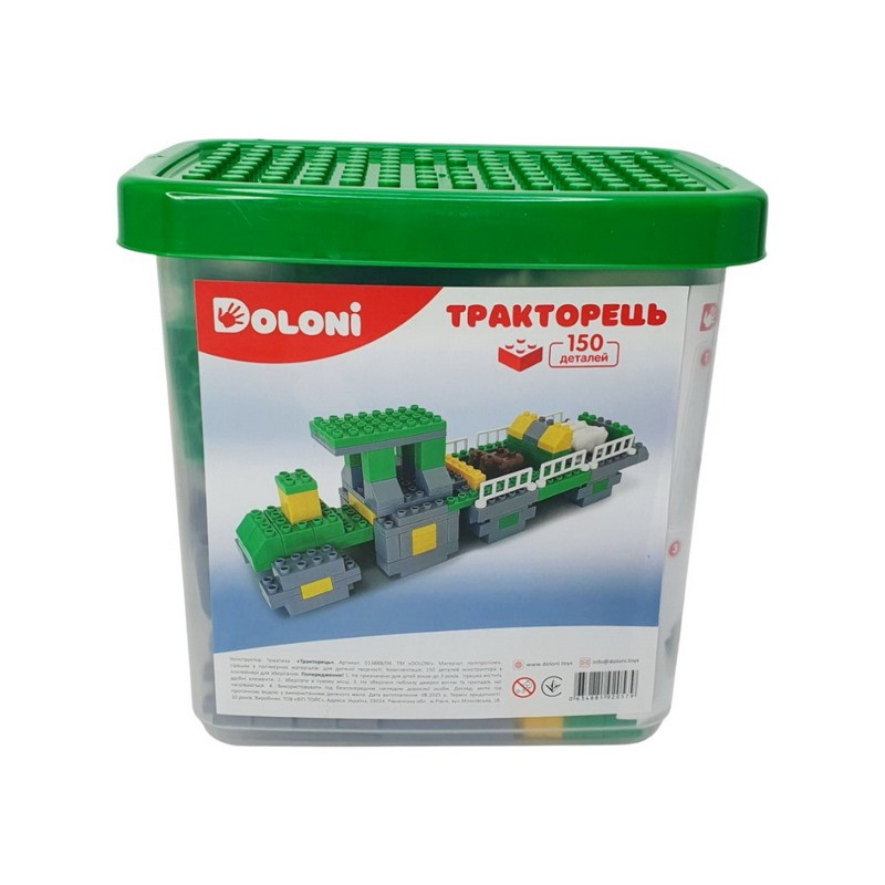 Конструктор "Тракторець" 013888/04 в пластиковому боксі, 150 деталей Конструктор "Тракторець" 013888/04 в пластиковому боксі, 150 деталей