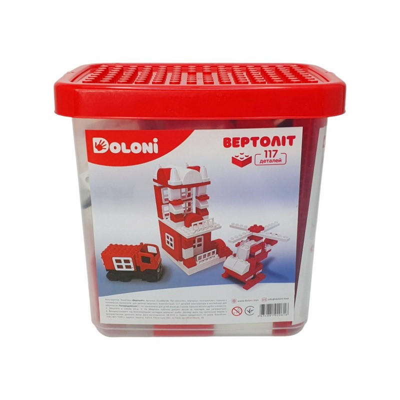 Конструктор "Вертоліт" 013888/08 в пластиковому боксі, 117 деталей Конструктор "Вертоліт" 013888/08 в пластиковому боксі, 117 деталей