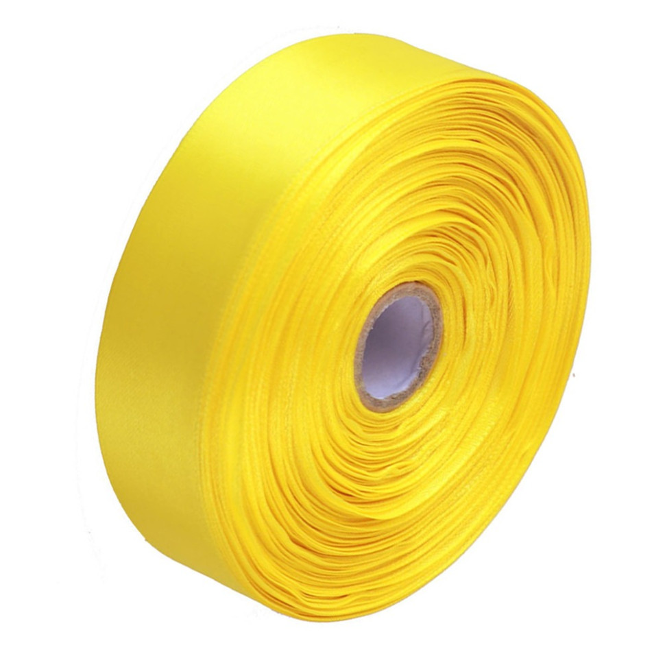 Атласна стрічка для рукоділля АБ-304, 2,5 см x 23 м, Жовтий Атласна стрічка для рукоділля АБ-304, 2,5 см x 23 м, Жовтий